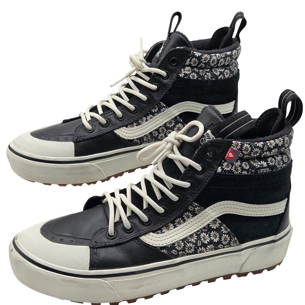 Vans Sk8-Hi MTE-2 Sneakers Women 9.5 Men 8 Black Daisy Waterproof Primaloft